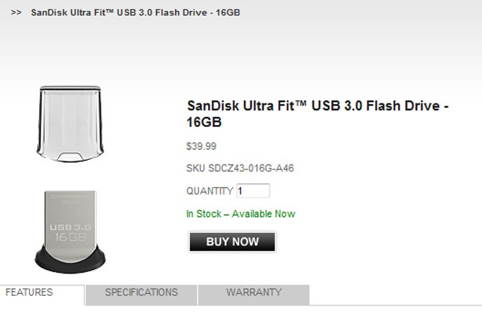 SanDisk Ultra Fit USB 3.0 Flash Drive 10 kali lebih cepat