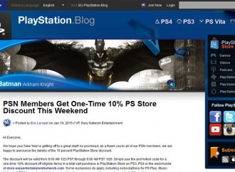Sony beri diskon 10% di PlayStation Store