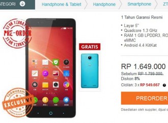 Pre-order ZTE Blade V5 dibuka, Rp1,649 juta