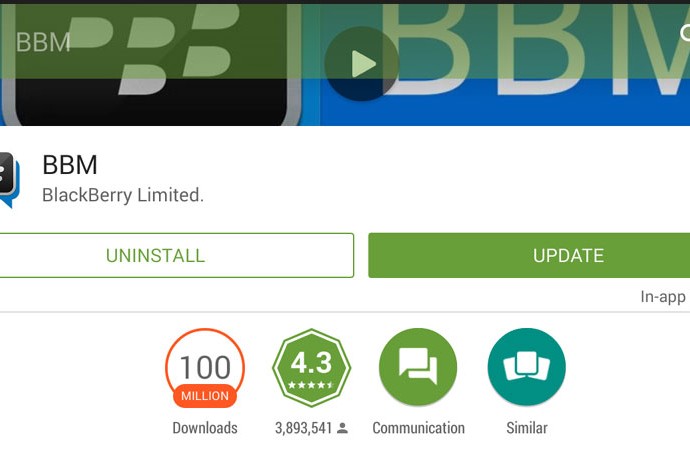 BBM capai 100 juta unduh di Google Play