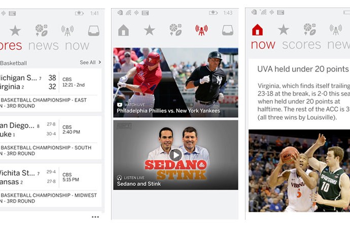 Aplikasi ESPN baru ada untuk Windows Phone