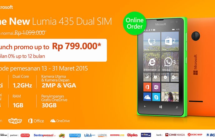 Lumia 435 dijual online Rp800 ribuan