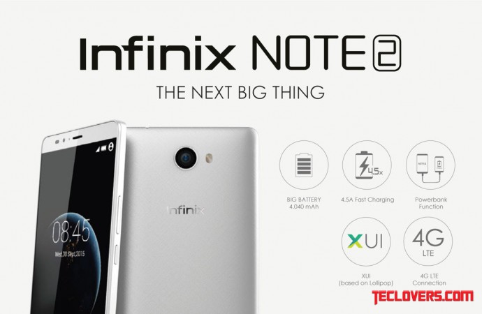 Infinix Note 2 segera hadir dengan prosesor 64 bit dan baterai besar